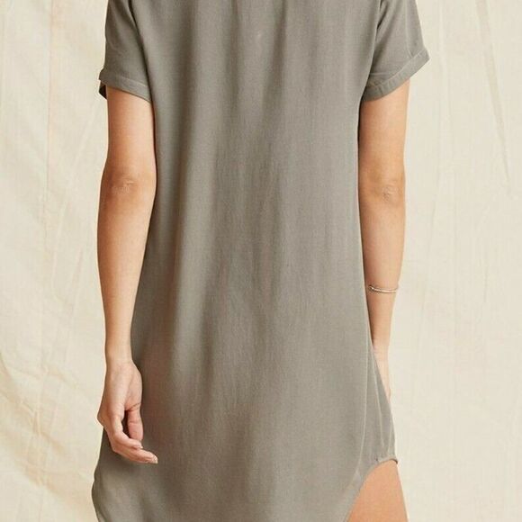 CLOTH & STONE V-NECK SHORT SLEEVE HI-LOW DRESS - Picture 8 of 9